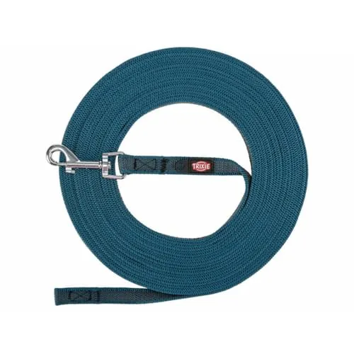 Trixie Schleppleine mit Gummi Anti-Rutsch in Petrol Blau - Robuste Hundeleine für sicheres Training und Spaziergänge. Die Anti-Rutsch-Oberfläche sorgt für optimalen Halt und Kontrolle.