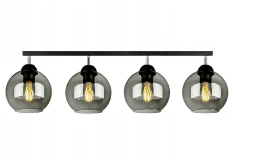 FKL DESIGN Home Deco Deckenlampe Pendellampe Hängelampe Wandlampe Tischlampe Leuchte Pendelleuchte Kugel Schwarz Grau Weiß Lampe aus Serie N100 verschiedene Varianten (N100-BG4)