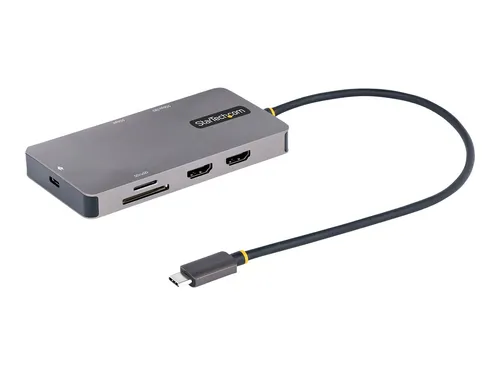 STARTECH USB C Multipoint Adapter mit 2 HDMI 4K 60Hz - Vielseitiger USB C Adapter für Laptops mit 2 HDMI-Anschlüssen, unterstützt 4K bei 60Hz für brillante Bildqualität, ideal für Präsentationen und Multitasking.