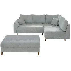 S-STYLE Ecksofa Trygve mit Hocker – Grau, 231 cm - Stylisches S-STYLE Ecksofa Trygve in Grau. Hochwertige Materialien und modernes Design sorgen für Komfort in Ihrem Wohnraum. Profitieren Sie von 0% Finanzierung und 3% Kundenrabatt!
