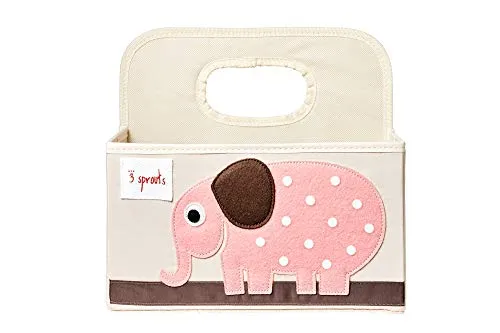 Sprouts - Wickeltasche Organizer - Baby Windel Caddy für Wickelutensilien - Wickelkorb & Wickelorganizer für Wickeltisch - Praktischer Wickelcaddy - Windel Organizer Korb - Elefant 3