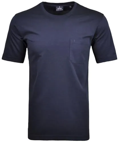 RAGMAN Herren Softknit T-Shirt Rundhals, mit Brusttasche S, Marine-070