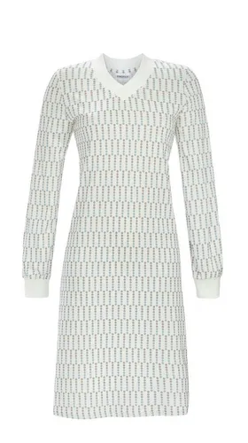 Ringella Nachthemd mit V-Ausschnitt mit Strickbündchen