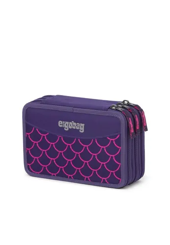 Ergobag Maxi-Mäppchen PerlentauchBär - Federmäppchen mit 40 Teilen, ideal für Schule und Hobby. Enthält 18 Bunt- und 18 Filzstifte, hergestellt aus 100% recycelten PET-Flaschen. Ein cleveres Organisationstalent für alle Stifte und Kleingeld!