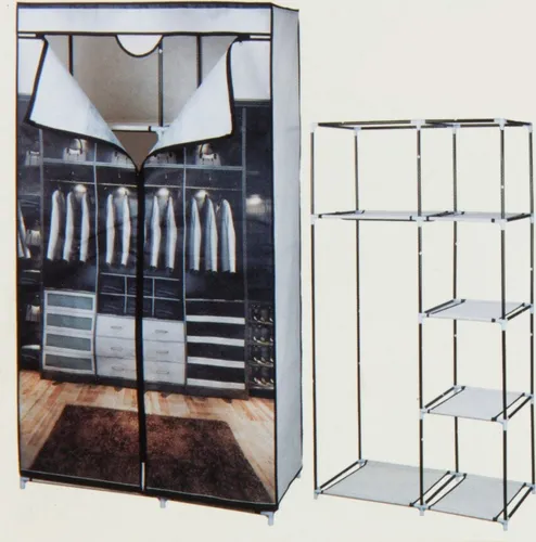 Bedruckter Stoff Kleiderschrank