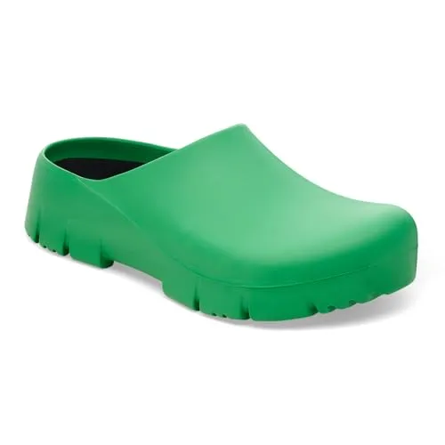 BIRKENSTOCK Super Birki 2.0 PU-Clog OB, Bold Green - Zertifizierter Berufsschuh aus PU mit anatomisch geformtem Korkfußbett, rutschhemmender Sohle und waschbar bis 80 °C – ideal für den professionellen Einsatz.