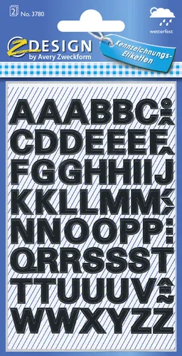Produktbild ZDesign HOME Buchstaben-Etiketten Buchstaben A-Z schwarz 104 Etiketten