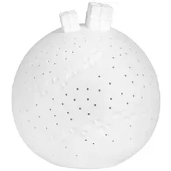 Räder Design LED Dekoobjekt Lichtkugel - Nussknacker mit fest integrierter LED, nachhaltig und ideal für stimmungsvolle Indoor-Beleuchtung in elegantem Weiß.