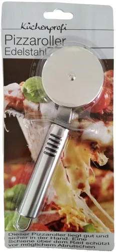 Edelstahl Pizzaroller Pizzaschneider Pizza-Schneider Pizza-Roller silber 20,5 cm