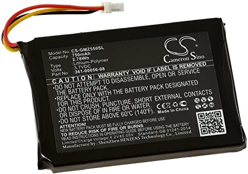Akku für kompatibel mit Garmin Typ 361-00056-08, 3,7V, Li-Ion