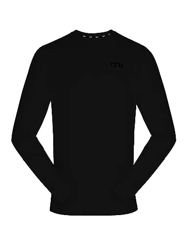 TCA Jungen Element Langarm Rundhalsausschnitt Laufshirt - Schwarz, 8-10 Jahre