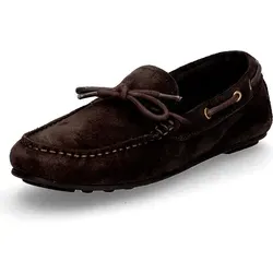 Gant Damen Mokassin Seabaya braun - 40 - Elegante Gant Damen Loafer aus hochwertigem Wildleder in Dunkelbraun. Mit einem bequemen Leder-Wechselfußbett und stilvoller Dekor-Schnürung für perfekten Tragekomfort.