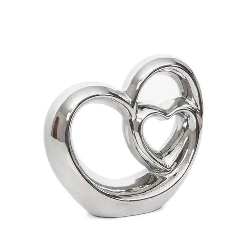 Deko-Herz HWC-G93, Dekofigur Tischdeko Skulptur, Keramik 21x23x8cm