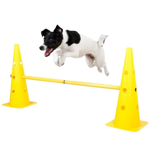Agility Pylonen-Hürden Set gelb - Agility Training - Ideal für abwechslungsreiche Trainingssessions, fördert die Koordination und Beweglichkeit Ihres Hundes.