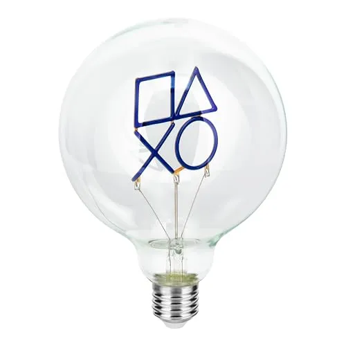 Produktbild Paladone Playstation-LED-Neon-E27-Schraubbirne, dekorativ, zum Einschrauben in jede Edison-kompatible Lampe, offiziell lizenziertes Gamer-Sammlergeschenk, für Schlafzimmer und Zuhause
