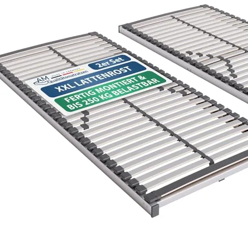 AM Qualitätsmatratzen Stabiler Lattenrost 160x200cm - bis 240 kg belastbar - Lattenroste für Betten in 160x200cm, gefertigt in Deutschland, bieten optimale Unterstützung und sind ideal für Übergewichtige. Genießen Sie höchsten Federkomfort ohne Besucherritze!