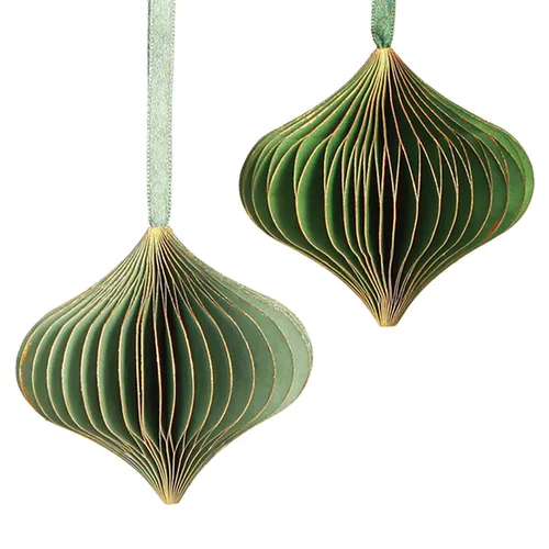 Eleganter Christbaumschmuck aus Papier mit nostalgischem Flair, 4 Stück