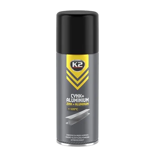 K2 Zink + Aluminium Spray, Temperatur hitzebeständig bis 120°C, Korrosionsschutz, Rostschutz, Zinkspray 400ml