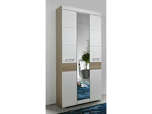Innostyle Garderobenschrank Funny weiß - Drohnenzubehör mit modernem Design, inklusive Kleiderstange und Spiegeltür, ideal für stilvolle Aufbewahrung und Organisation.