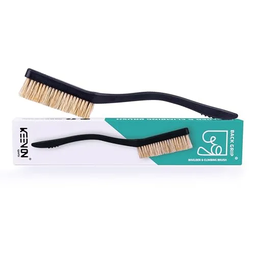 KEENON SPORTS Kletterbürste – Boulderbürste – dichte Naturhaarborsten – effektives Reinigen von Griffen und Tritten beim Klettern und Bouldern – für sicheren Grip (Schwarz)