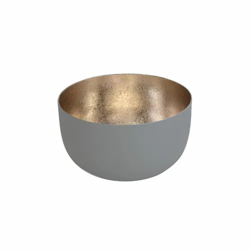 Gift Company Windlicht Madras S Teelichthalter Kerzenhalter Cool Grey Gold H 5cm