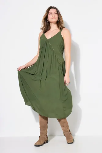 Studio Untold Maxikleid Maxikleid ärmellose A-Linie Krepp Ziernähte