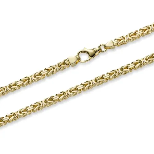 hoplo holzenplotz Goldkette Königskette Halskette Breite 5,0 mm massiv 585-14 Karat Gold, Kettenlänge:22 cm Armkette