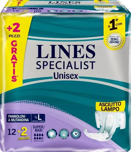 Lines Specialist Unisex Pannoloni a Mutandina Sufür Maxi Inkontinenz L