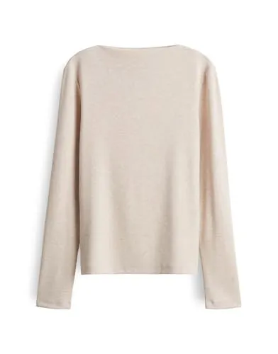 someday Damen Langarmshirt | KELEA Slim Longsleeve mit feiner Rippstruktur Mellow mélange, 40