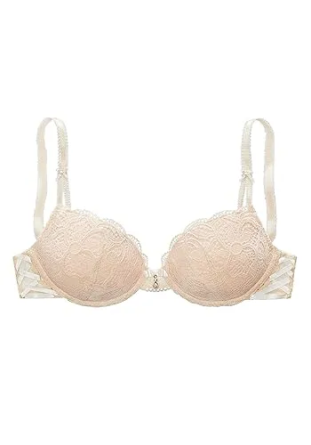 Lascana Damen Push-up-BH mit Spitze und Zierschleifen - Eleganter Push-up-BH mit herausnehmbaren Kissen und feiner Spitze. Verstellbare Träger und Rückenverschluss sorgen für perfekten Sitz. Kombinierbar mit anderen Dessous der Serie für einen verführerischen Look.