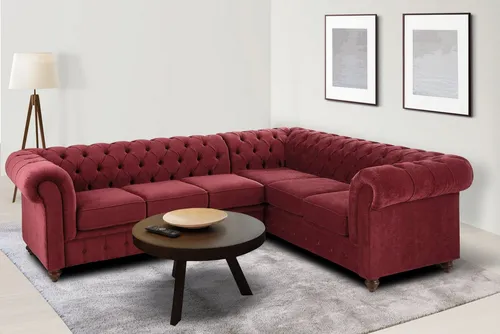 Home affaire Chesterfield-Sofa Chesterfield Ecksofa, auch in Leder L-Form, hochwertige Knopfheftung, langer Schenkel links oder rechts wählbar