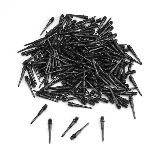 SPRHR 200 Stück Dart Spitzen Soft, Schwarz Dartpfeile Kunststoffspitze, Dartspitzen Kunststoff Ersatzspitze, Verbessern Ihre Dartfähigkeiten