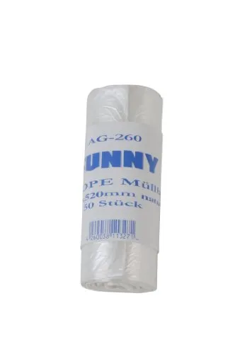 Funny HDPE Müllbeutel, 450 x 520 mm - 40er Pack - Müllbeutel aus hochwertigem HD-PE, transparent und ideal für leichten Müll. Mit 18 L Volumen und 40 Rollen à 50 Stück sind sie vielseitig einsetzbar.
