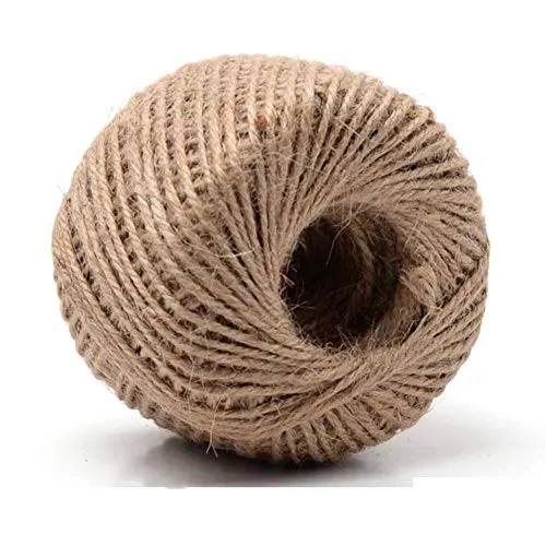 Jute Schnur Hanf,100 Meter Kordel Natürliche Jute Seil 2mm Hanfseile String Ball für Floristik, Hochzeitskarte, DIY Handwerk, Home, Verpackung Gartenanwendungen
