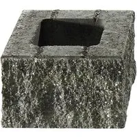Kann Bruchsteinmauer Halbelement Grau-Nuanciert 25 cm x 25 cm x 15 cm