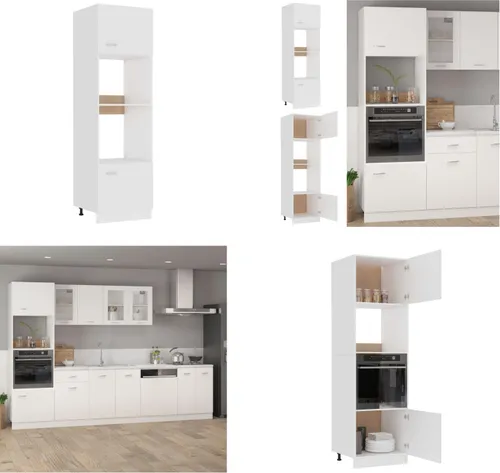 vidaXL Mikrowellenumbauschrank Weiß 60x57x207 cm