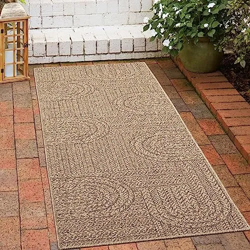 CARPETIA Außenteppich 80x150 cm - Vielseitiger In- & Outdoor Teppich in Sisal-Optik - Läufer für Terrasse, Balkon und Küche, robust, UV-beständig und pflegeleicht. Ideal für stark frequentierte Bereiche mit natürlichem Jute-Look.