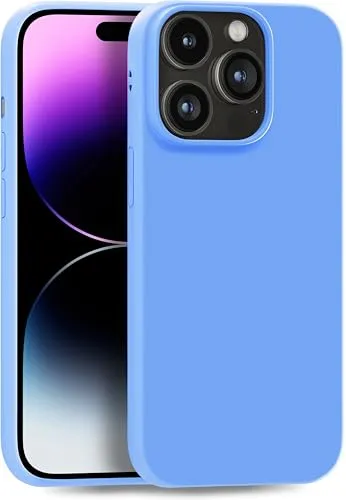 MyGadget Hülle kompatibel mit iPhone 14 Pro - robuste Silikon Schutzhülle TPU Case Slim Silikonhülle Back Cover Ultra Kratzfest Handyhülle matt Hellblau