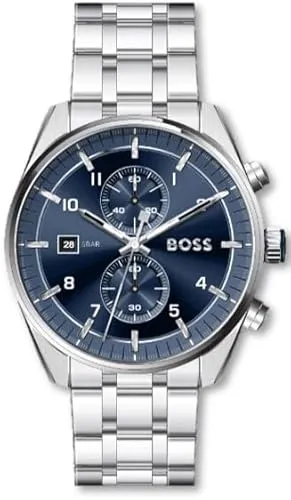 BOSS Chronographen-Quarzuhr SKYTRAVELLER LE 1514216 - Armbanduhren für Herren mit sportlichem Chronographen-Layout und eleganten blauen Zifferblatt, ideal für stilbewusste Männer.