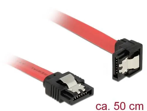 Delock SATA-Kabel SATA III -> SATA down St/0.50m Rot Clip von Delock