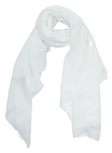 Trachten Schal uni mit Glitter Hirsch - Weiß