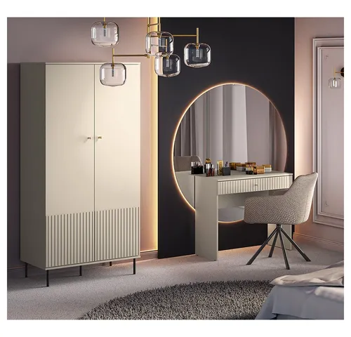 Modernes Schlafzimmer Set: Kleiderschrank & Schminktisch in Kaschmir Matt