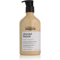 L’OREAL PROFESSIONNEL ABSOLUT REPAIR Gold Quinoa+Protein Shampoo - Regenerierendes Shampoo für alle Haartypen mit Gold Quinoa und Protein, ideal zur Reparatur und Stärkung von geschädigtem Haar, 500 ml.