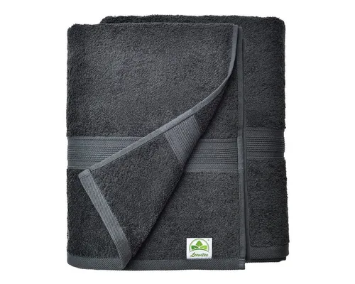 leevitex® Saunatuch Frottee XXL, (2-St), 80 x 200 cm, extra groß & saugfähig, Schwarz
