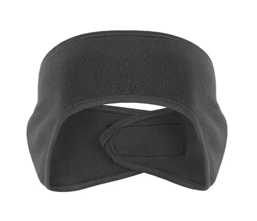 axy Stirnband Ohrenschutz für Damen und Herren mit Klettverschluss - Winter/Frühling/Herbst Sport Haarband Elastisch Ohrenwärmer Kopfband für Jogging Laufen Wandern Fahrrad OHR2 (Dunkelgrau)