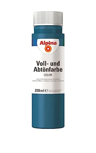 ALPINA COLOR Abtönfarbe, Bastelfarbe, Wandfarbe, Cool Blue, 250 ml