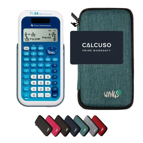 TI-34 MultiView Taschenrechner + Schutztasche Türkis