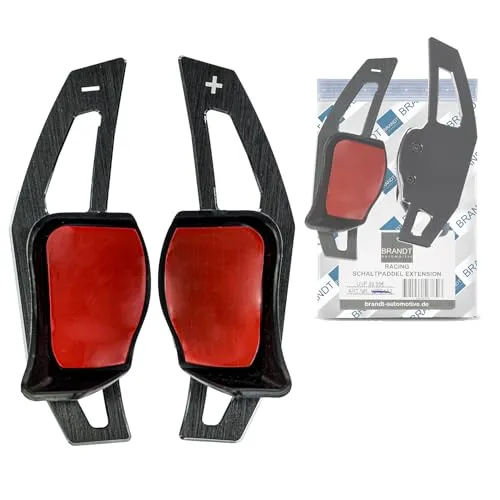 BRANDT Schaltwippen Verlängerung Set Alu Schwarz kompatibel mit LEON II 1P TOLEDO III 5P ALTEA ALHAMBRA II 7N