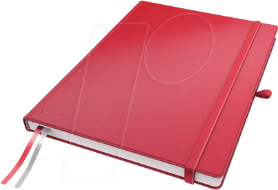 LEITZ 44720025 - Notizbuch A4 liniert, fester Einband, rot - Notizbuch A4 von Leitz mit festem Einband und Gummizugverschluss, ideal für optimale Organisation und Notizen. Hochwertiges FSC-zertifiziertes Papier und praktische Stiftelasche.