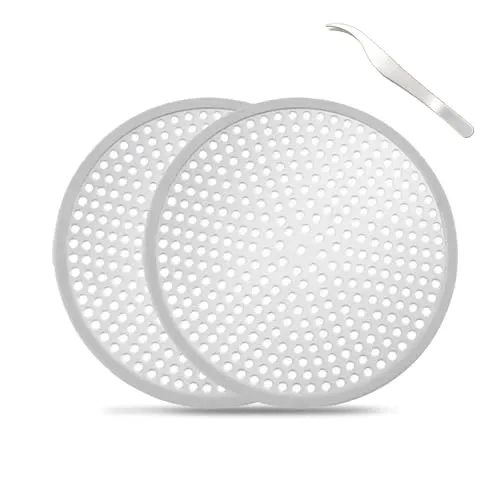 Galenecx 2 Stück Abflusssiebs Edelstahl, Silber Abflusssieb Dusches, Feine Runde Löcher Abflusssieb Dusches, Haarsieb Dusche, Abfluss Haarfänger, für Dusche, Badewanne, Küche (Ellenbogenpinzette)
